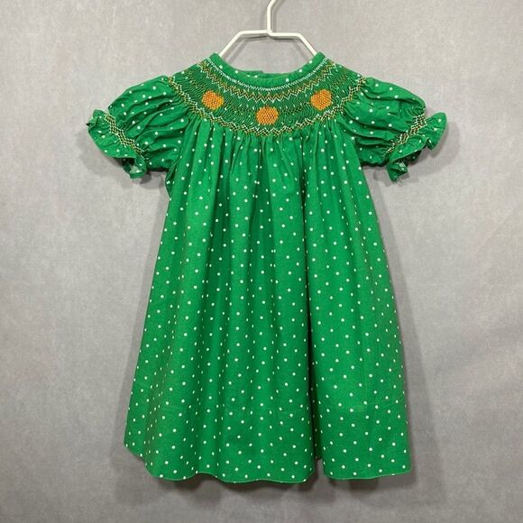 Handmade Halloween Pumpkin 🎃 Baby Infant Girl Dress. Size 12M - Picture 1 of 4